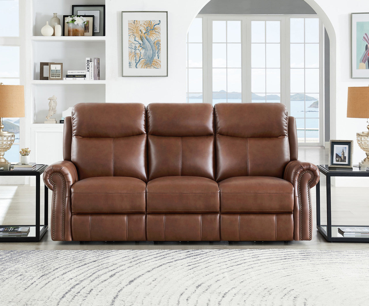 Royce Leather Power Reclining Sofa - MJM Furniture