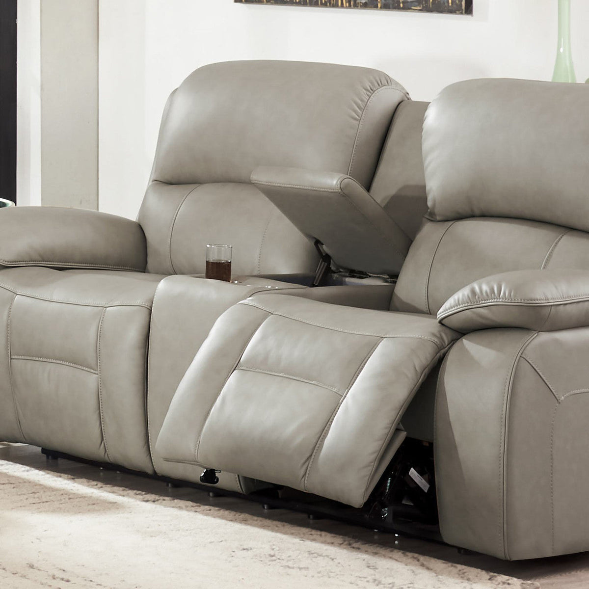 Westminster Leather Power Reclining Loveseat - MJM Furniture