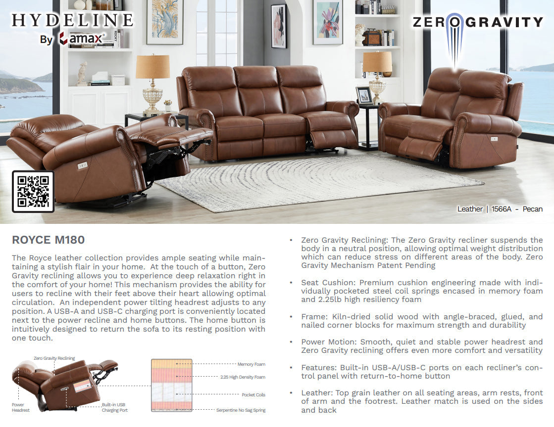 Royce Leather Reclining Sofa Collection - MJM Furniture