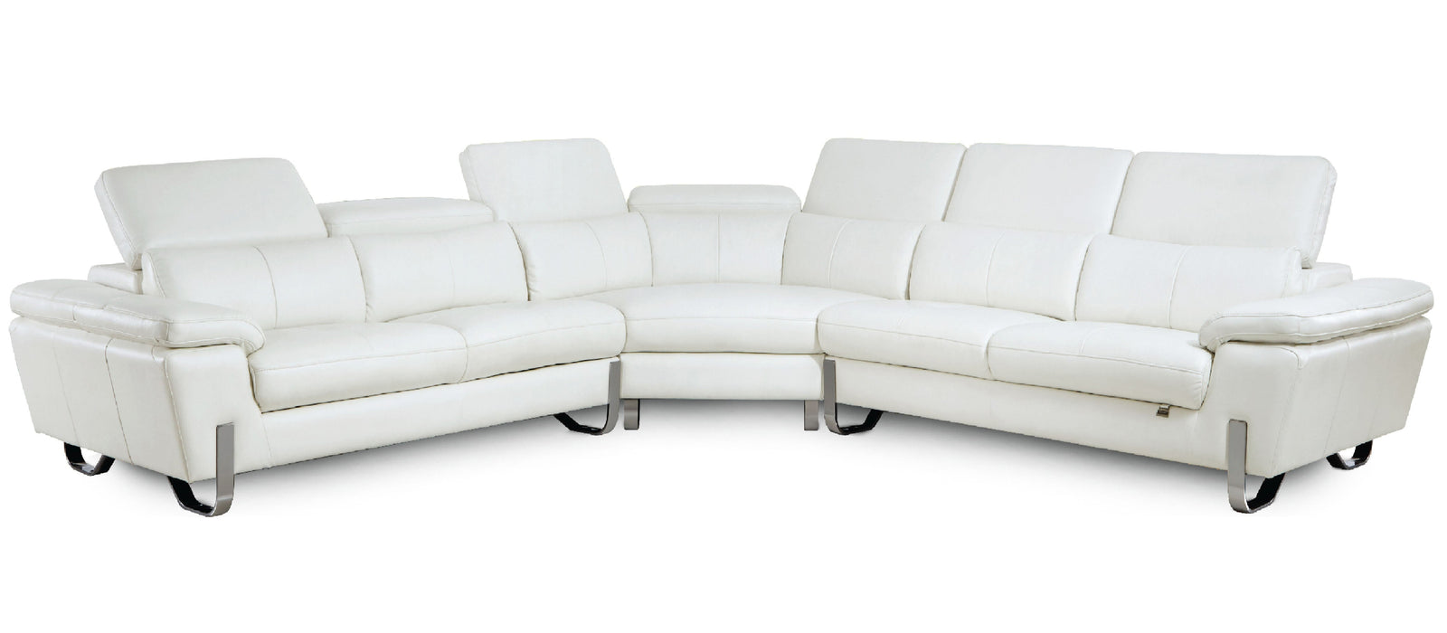 Napa White Leather Sectional - MJM Furniture