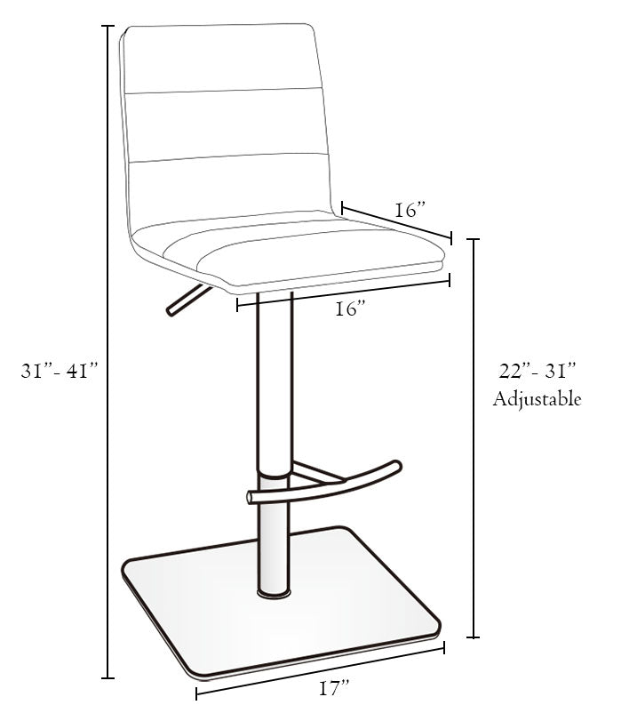 Khloe Titanium Black Adjustable Swivel Barstool - MJM Furniture