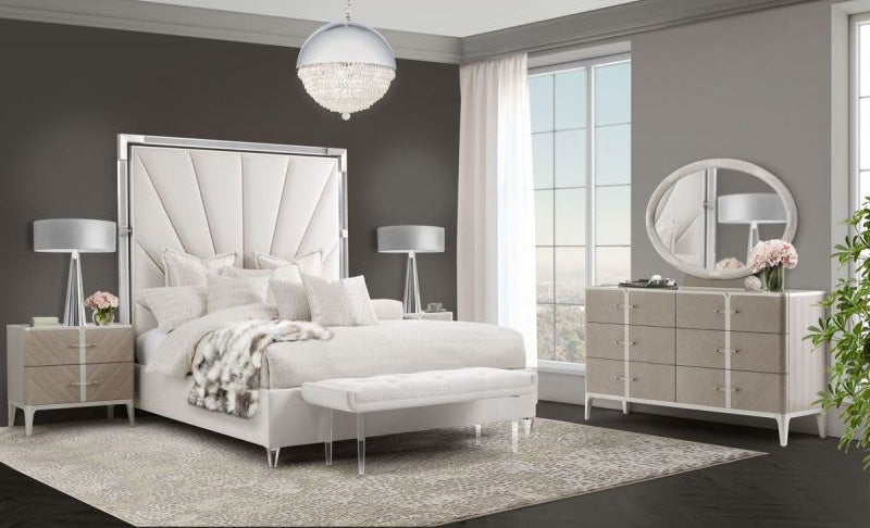 Lanterna Channel Upholstered Bed - MJM Furniture