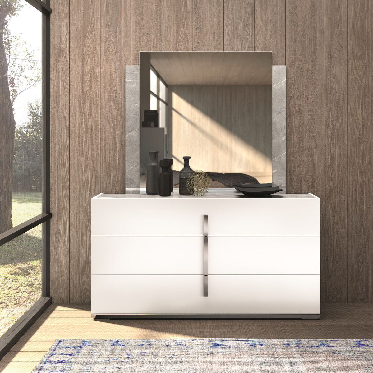 Ava Double Dresser &amp; Mirror - MJM Furniture