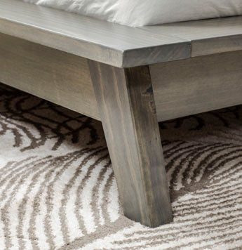 Metro Gray Pine Upholstered Platform Bed - MJM Furniture