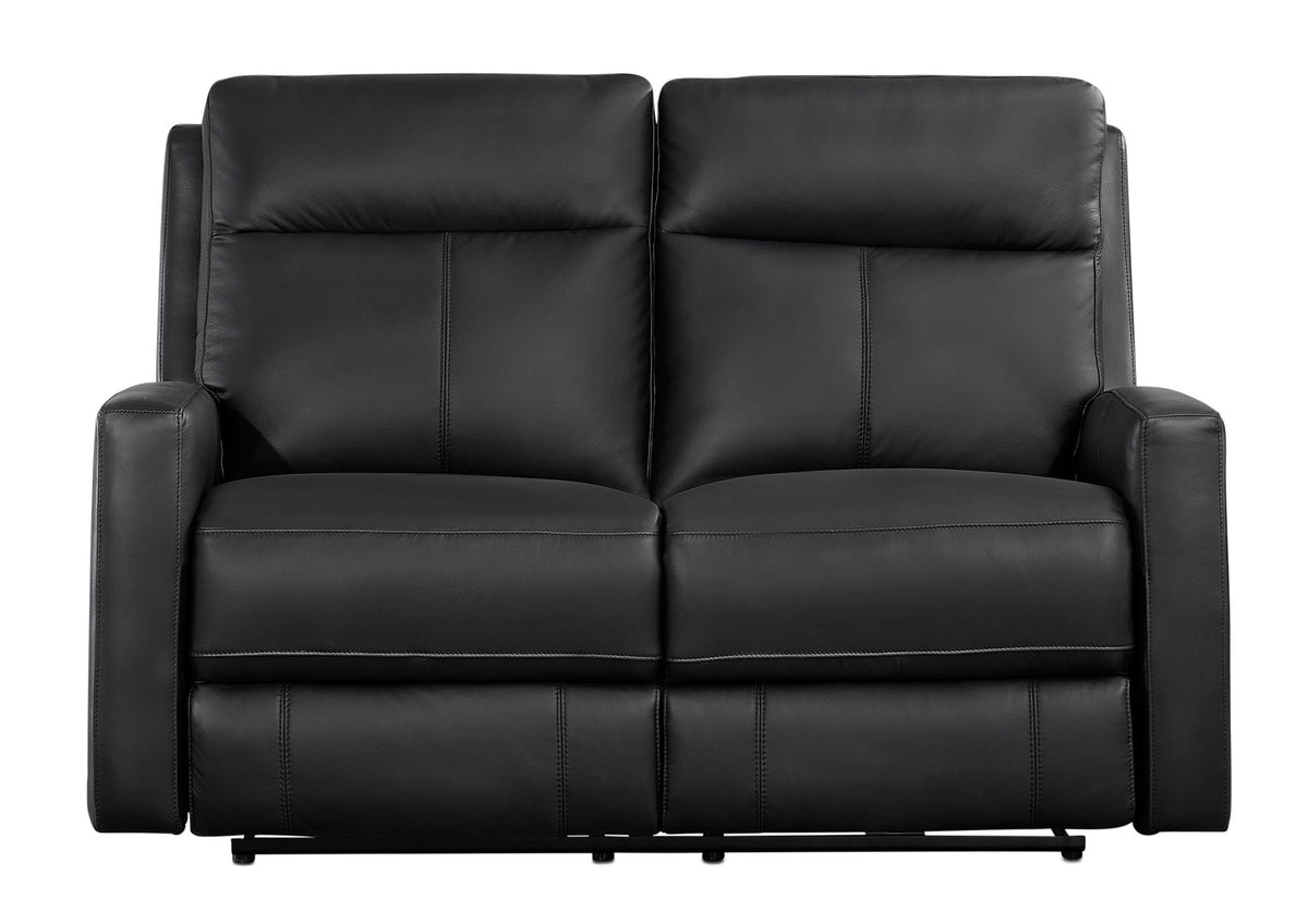 Modena Black Leather Zero Gravity Reclining Loveseat - MJM Furniture