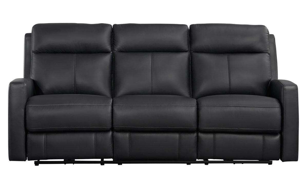 Modena Black Leather Zero Gravity Reclining Sofa - MJM Furniture