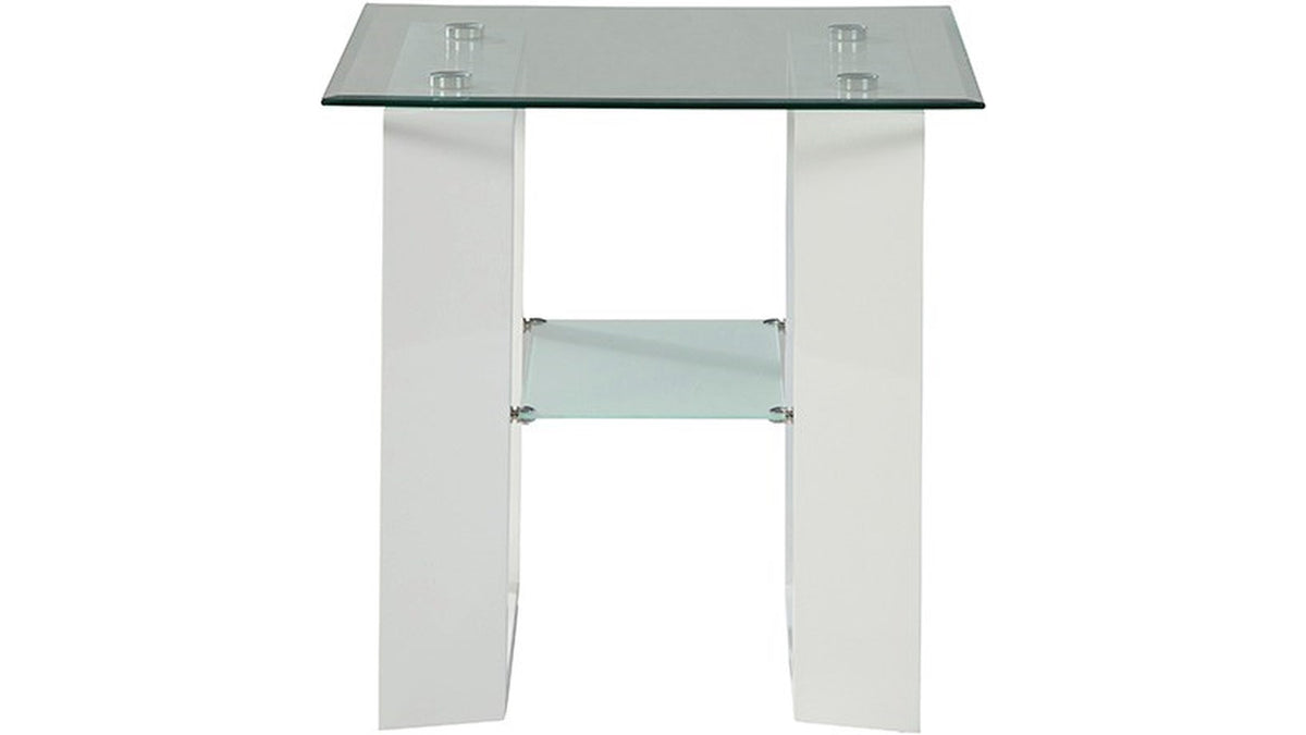 Modena White End Table - MJM Furniture