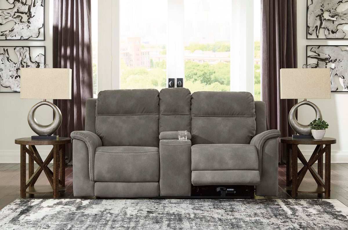 Next-Gen Slate Power Reclining Console Loveseat - MJM Furniture