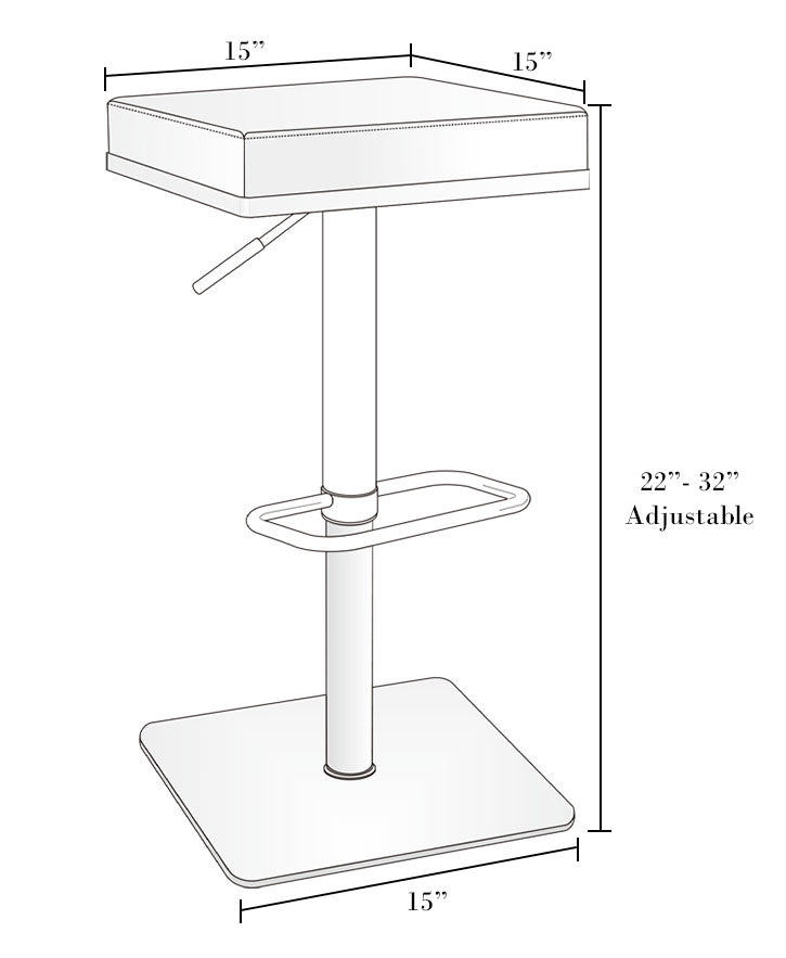 Nolan Ice White Adjustable Swivel Barstool - MJM Furniture