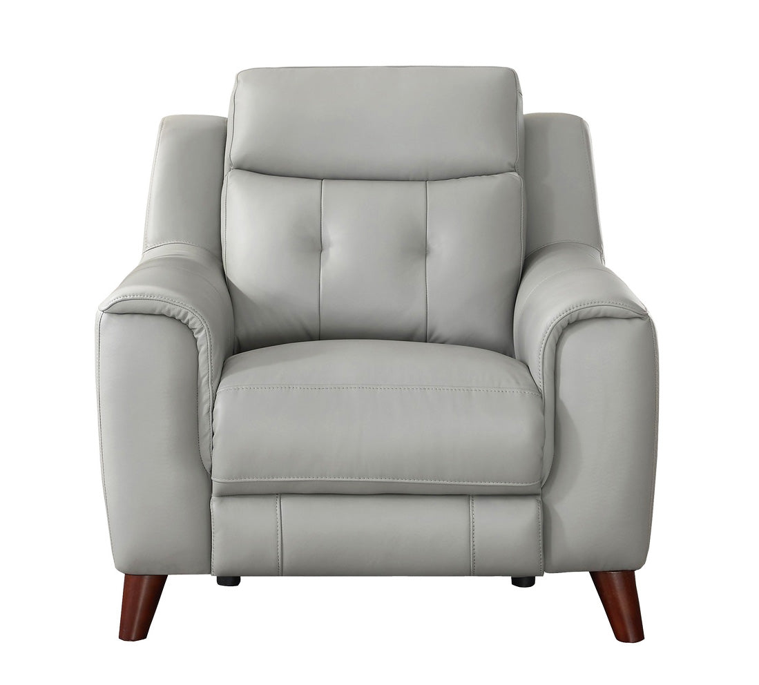 Paramount Silver Leather Zero Gravity Power Reclining Chair - MJM Furniture