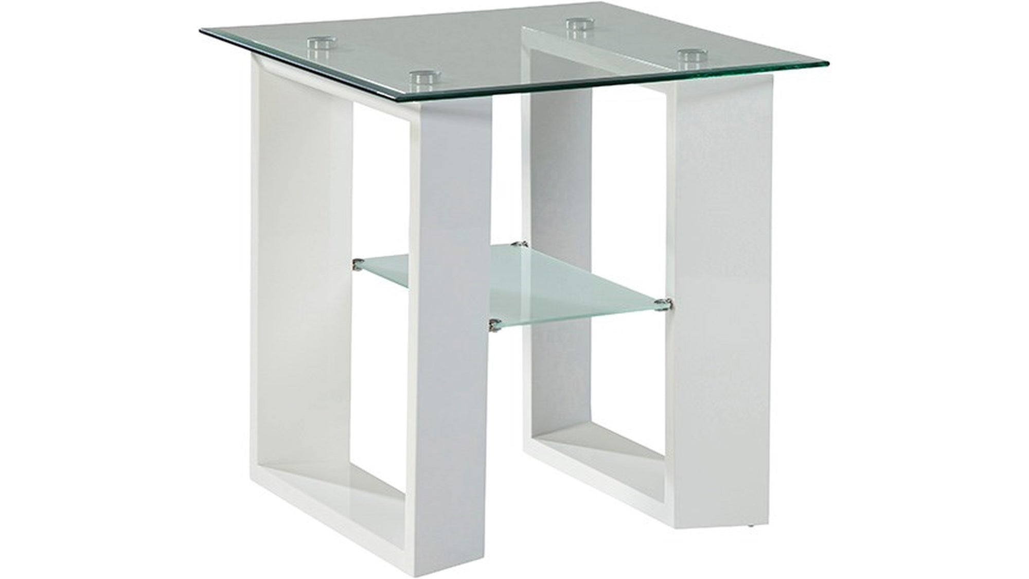 Modena White End Table - MJM Furniture
