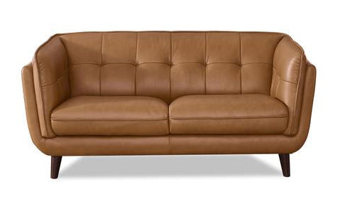 Seymour Cognac Leather Loveseat - MJM Furniture