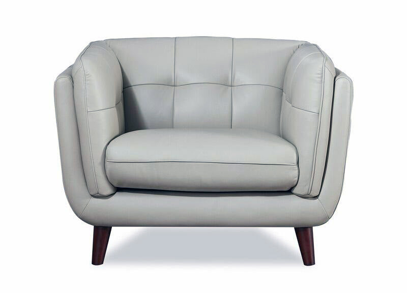 Seymour Silver Leather Chair - MJM Furniture