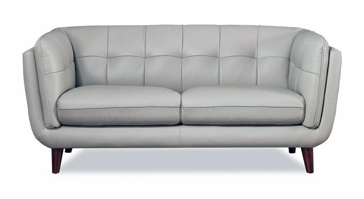 Seymour Silver Leather Loveseat - MJM Furniture