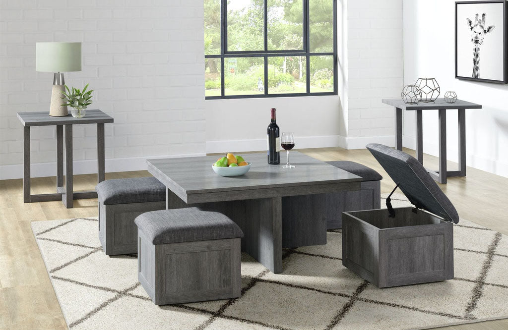 Uster Coffee Table w/ 4 Stools - MJM Furniture