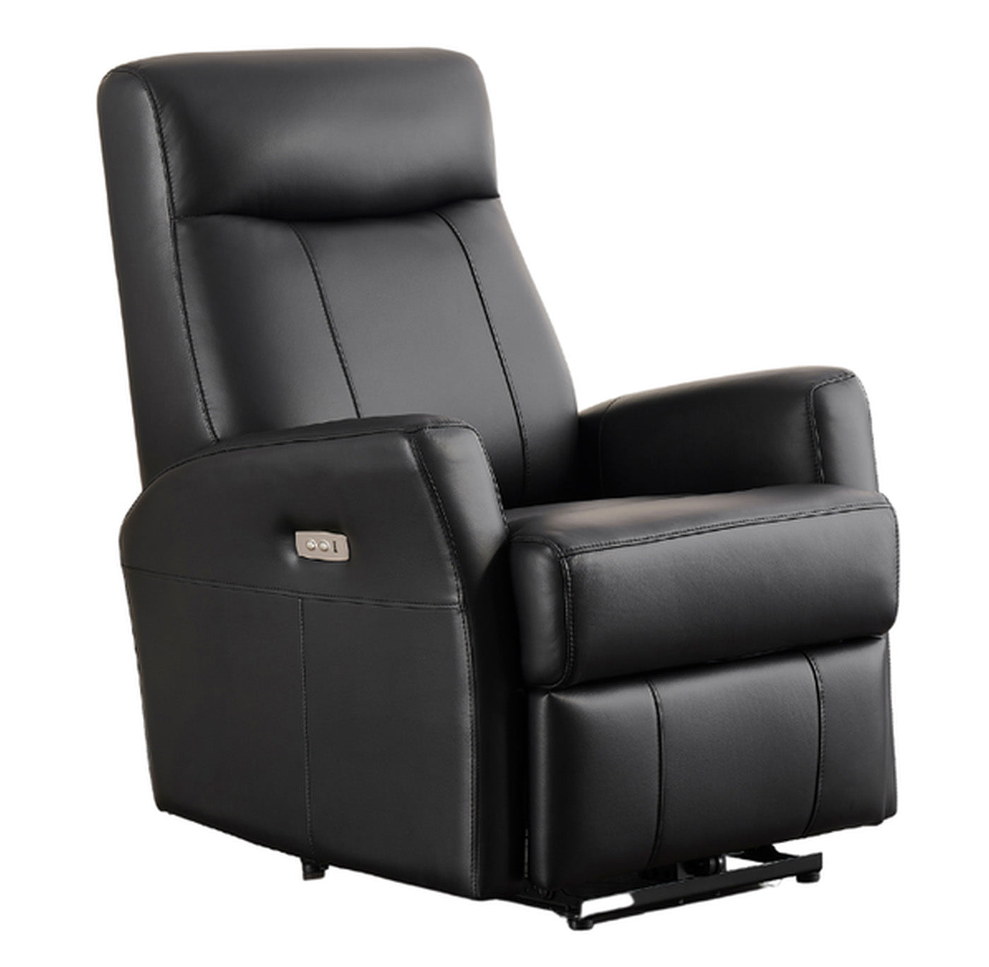 Veneta Black Leather Power Reclining Chair - MJM Furniture