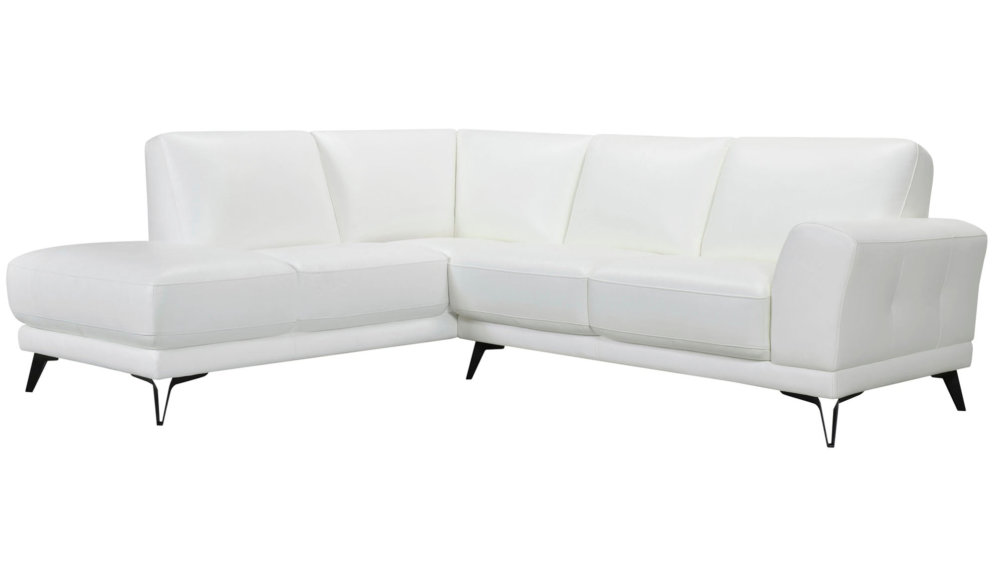 Venice White 2 Piece Leather Sectional - MJM Furniture