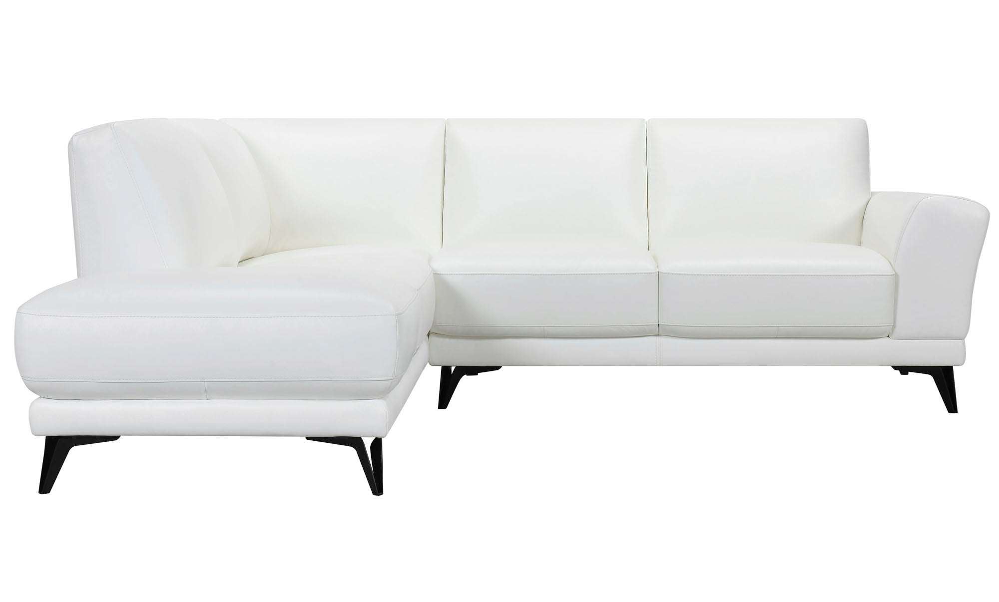 Venice White 2 Piece Leather Sectional