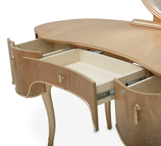 Villa Cherie Caramel Vanity with Mirror - MJM Furniture