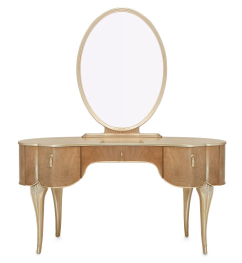 Villa Cherie Caramel Vanity with Mirror - MJM Furniture